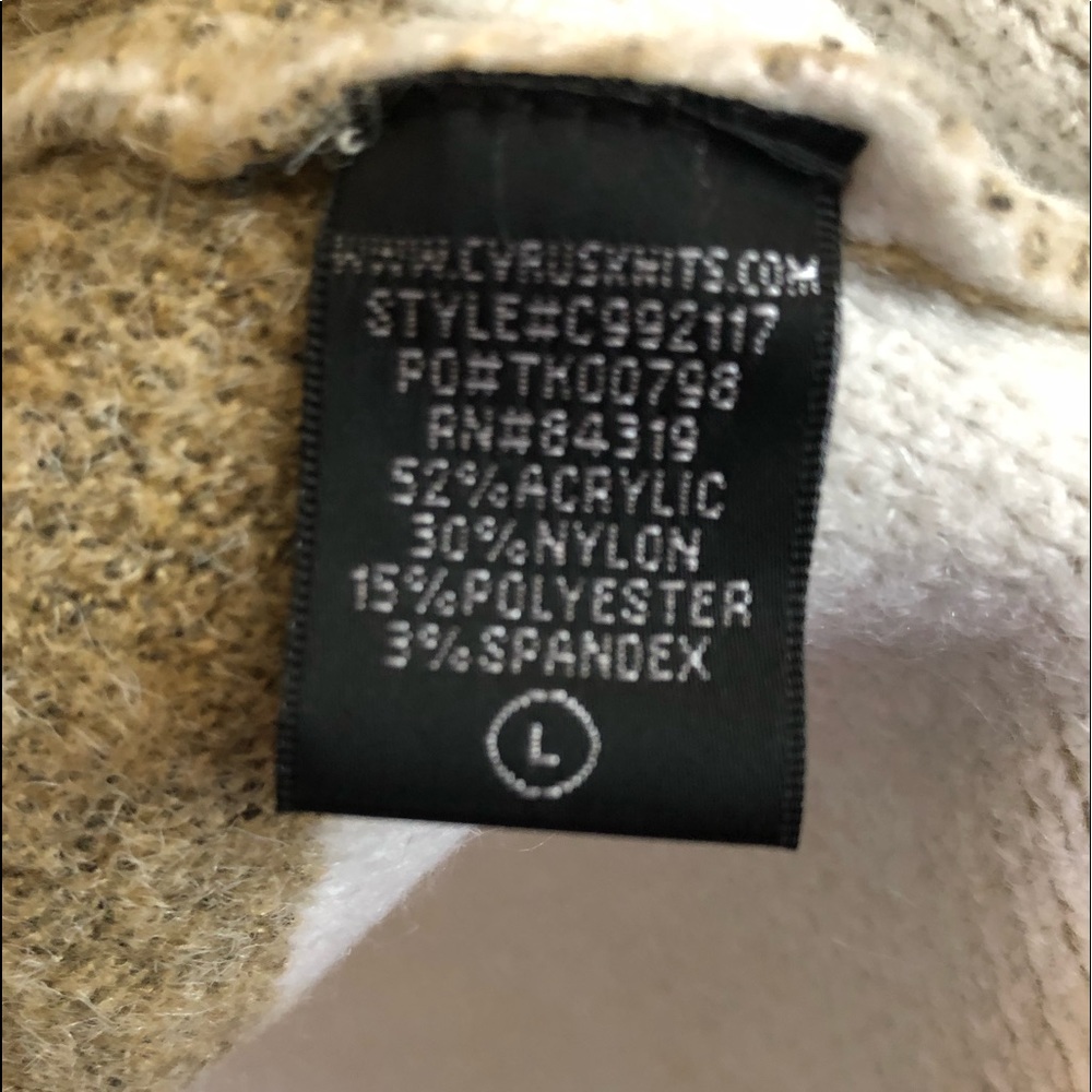 Cyrus Knit Camel Combo Coatigan Coat Cardigan Sz L NWT - Picture 8 of 10